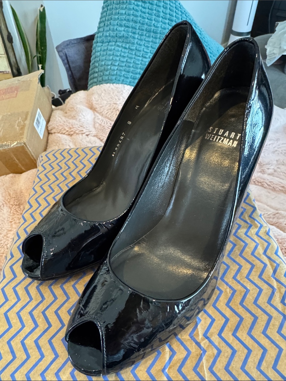 Stuart Weitzman peep toe wedge heels